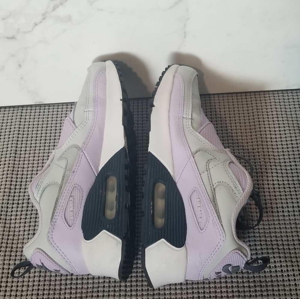 Nike Air Max 90 Toggle TD Pure Platinum Violet Kids Sneakers Shoes 1.5 Youth - Picture 9 of 10